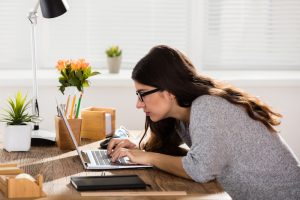 Poor posture working from home