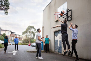 Pathways team basketball ring